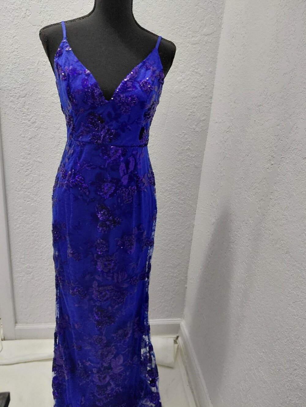 Lulus Blue Lace Sparkle dress